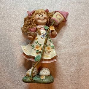 Vintage standing Happy Garden girl